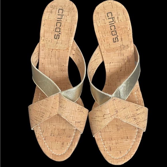 Chico's Shoes - New! Chico's Cork Open Toe Heel Sandals size 10M